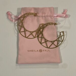 Sheila Fajl Criss Cross Gold Hoop Earrings